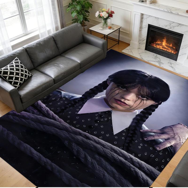 Crystal Velvet Rug Soft Non Slip Indoor Floor Mat Home DecorWednesday Addams