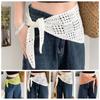 Balletcore Knitted Triangle Scarf Hollow Hip Scarf Multifunctional Apron Wrap  Women