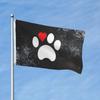 Durable Fabric Outdoor Flag With Red Paw Print & Heart Design | Black Polyester Garden Flag For Courtyard, Dorm, Party Decor | Weather-Resistant, Grom