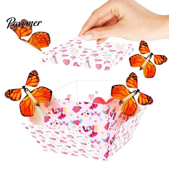 Ceremonial Gift Box with Winged Surprise Butterfly Explosion Box, DIY Exploding Present Holder 4 Memory Making for Anniversary Flying Butterflies
