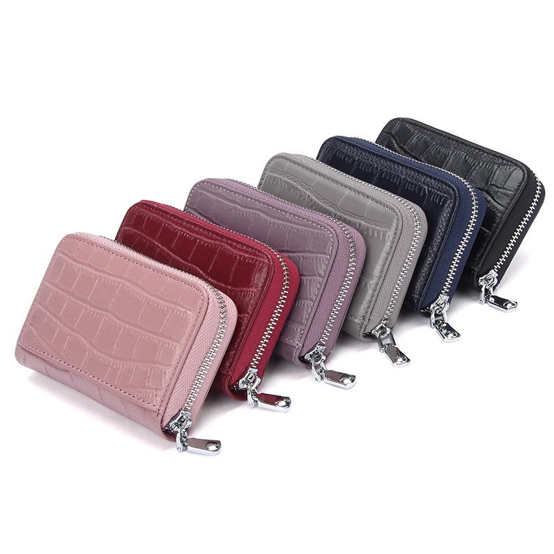 Alligator Pattern RFID Leather Anti-theft Accordion Card Holder - Large Capacity for Men's Business and ID Cards