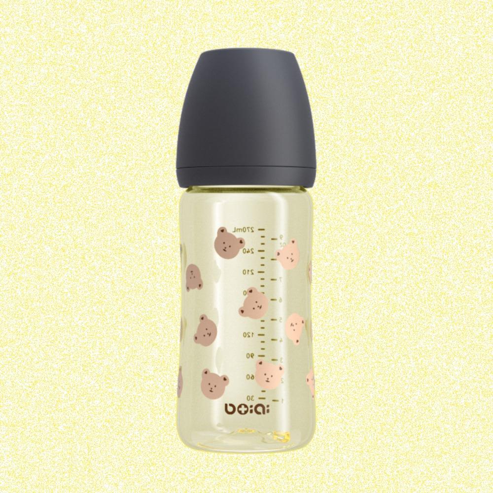Food Grade Baby Milk Bottle PP Baby Bottle With Handle 270ml Baby Bottle  Feeding Supplies