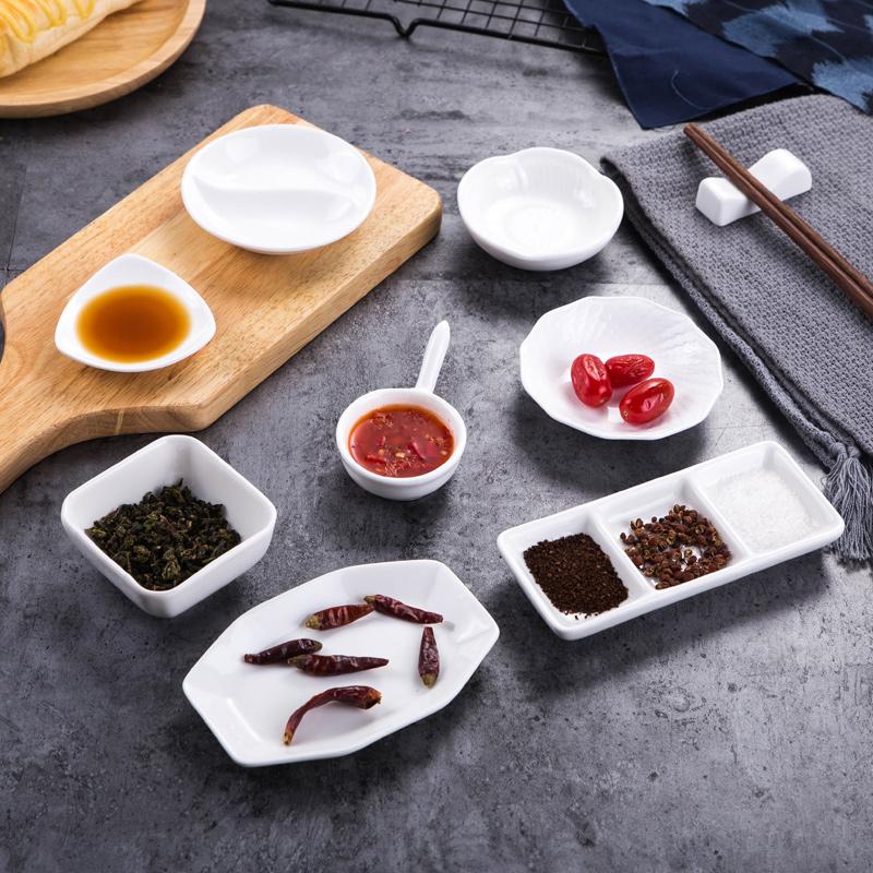 Pure White Ceramic Soy Sauce & Seasoning Dish for Hotel Use