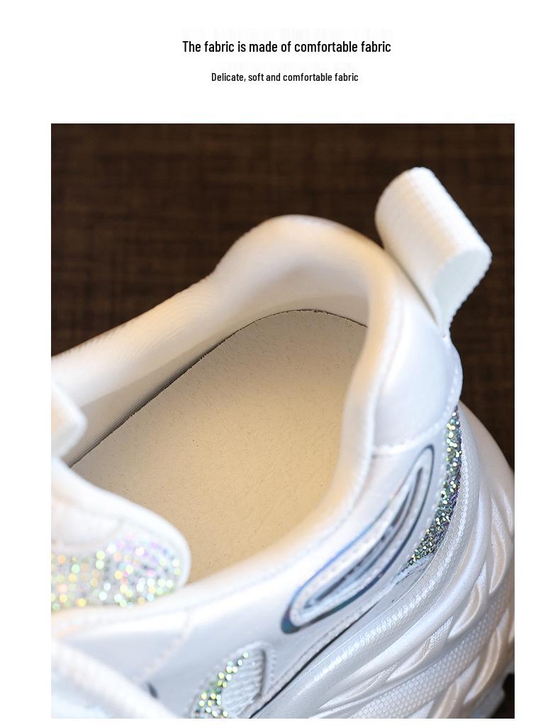 2025 Rhinestone Platform Hidden Heel Women's Fashion Sneakers