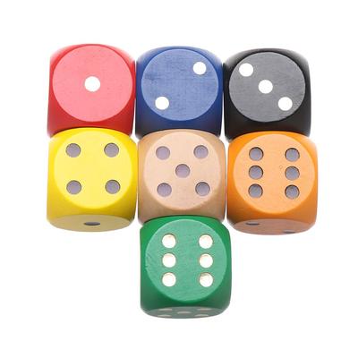 5cm 1pc Round Corner Party Camping Entertainment Items 6-Sided Game Big Color Dice Round Sieve Wooden Dice Chess Props