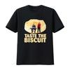 Taste the Biscuit Funny Black Cotton T Shirt S 5XL Vintage Washed Homme Casual Breathable Streetwear Top For Everyday Wear