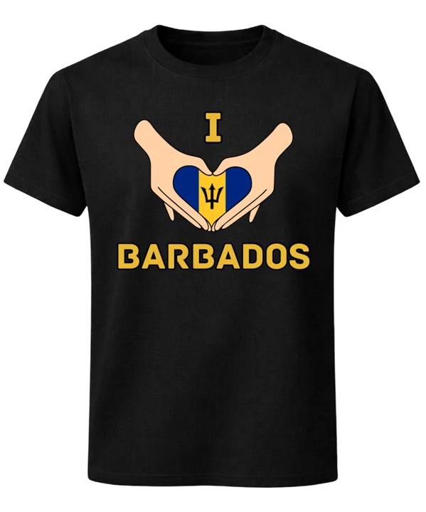 I Love Barbados T-Shirt Heart Hands Flag Island Pride Unisex Tee XXXXL
