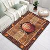 2D Basketball Court Area Rug Soft Non-Slip Basketball Crack Print Floor Mat Sports Theme Decor Carpet for Bedroom Game Room