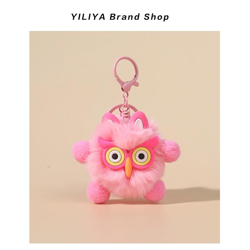

Милый брелок-подвеска в виде совы, интернет-знаменитость, книжная сумка, меховая кукла, брелок для ключей автомобиля, женский подарок розовый