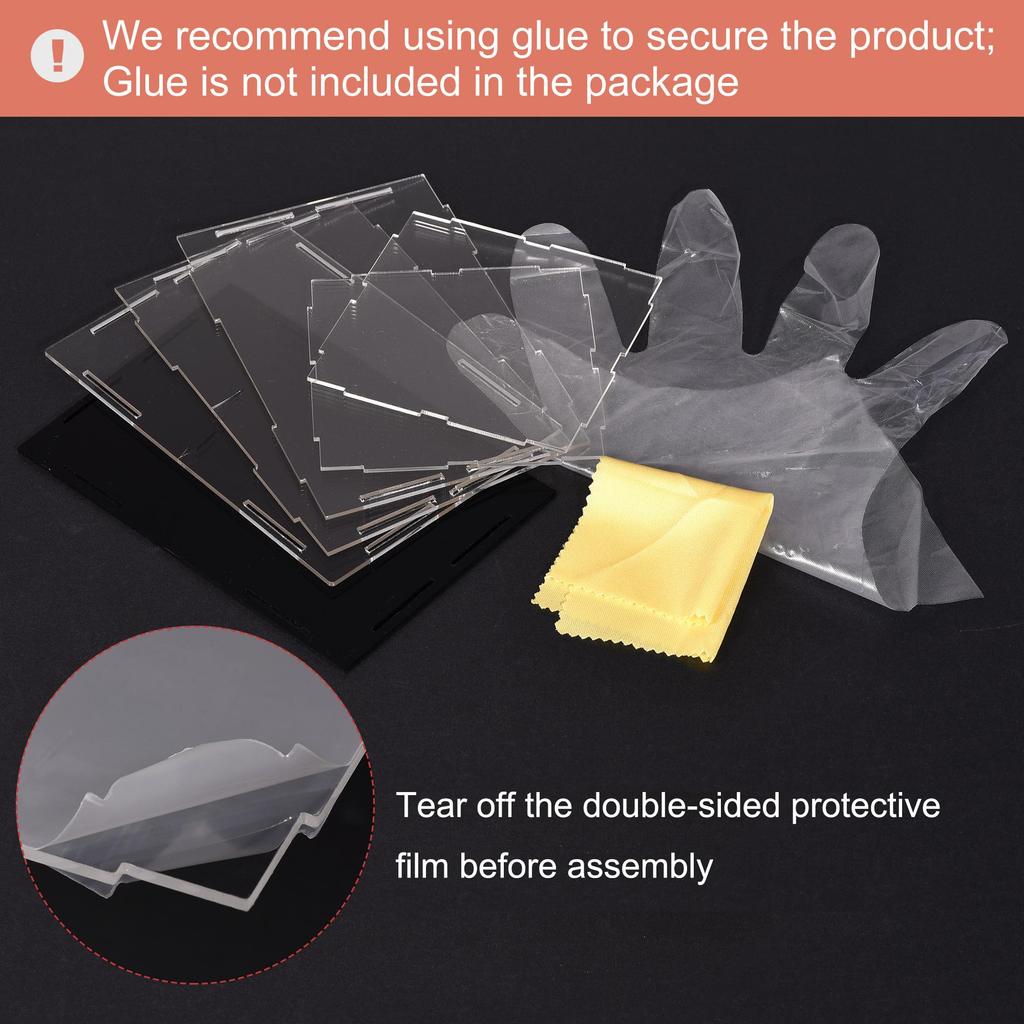 Uxcell Display Case, Dustproof, Protective Cube, Clear Acrylic, 30x30x15 Cm