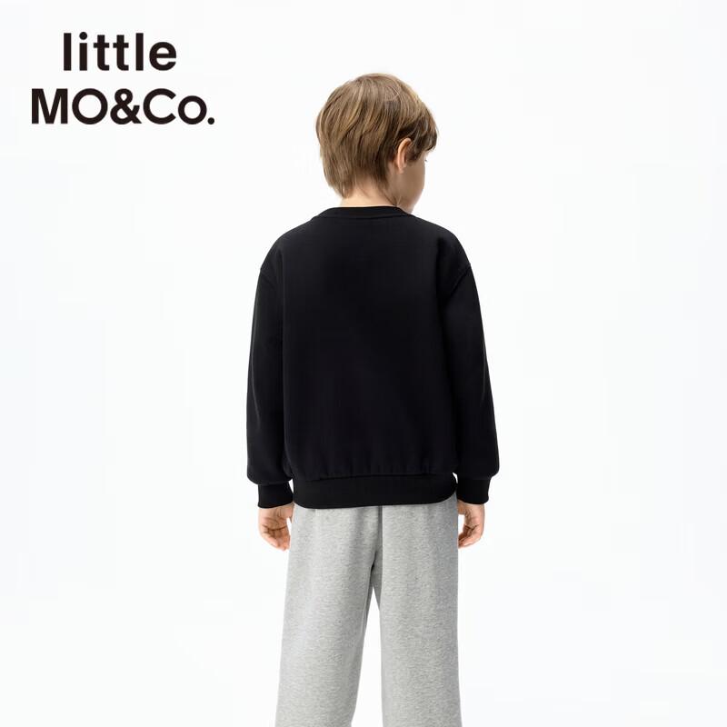 little MO&Co. Kids Fleece-Lined Letter Graphic Long-Sleeve Sweatshirt