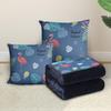 Custom Cartoon Plush Throw Pillow Blanket with Fleece Lining