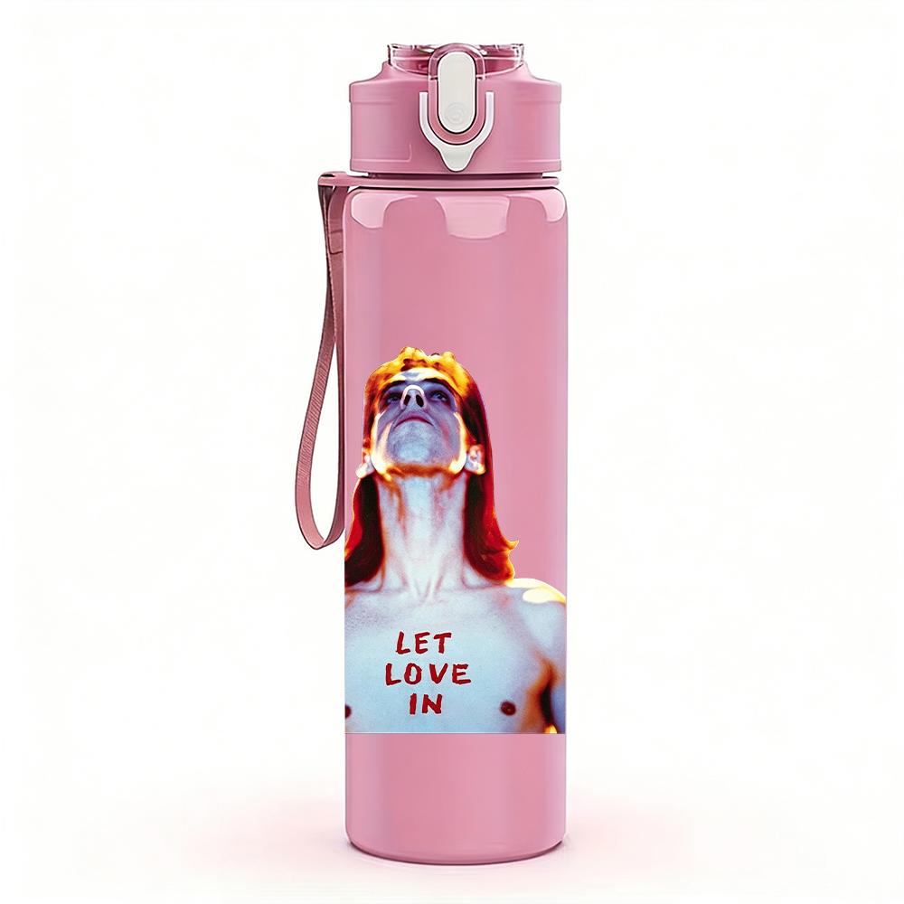 1PC Retro Red Head Female Minimalist Portrait Print 750ml Portable Sports Water Bottle Leakproof Gym Outdoor Travel Drink Cup