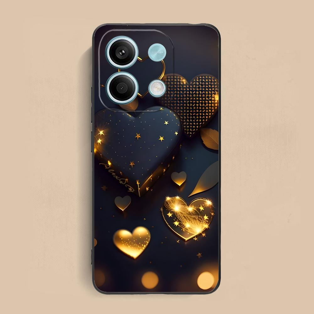 Y2K Glowing Hearts Mobile Phone Case for Xiaomi Redmi 15 14 13 12 A5 3 2 1 C Plus 4G 5G Colorful Printing Cover Cover Luxury