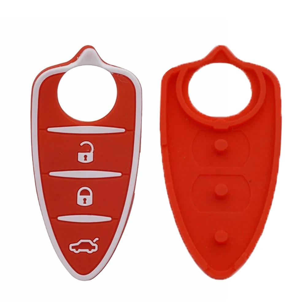 Car Key Pad for Alfa Romeo 156 159 mito giulietta gt 4c Rubber 3 Buttons Remote Key Shell Car Accessories For Girls