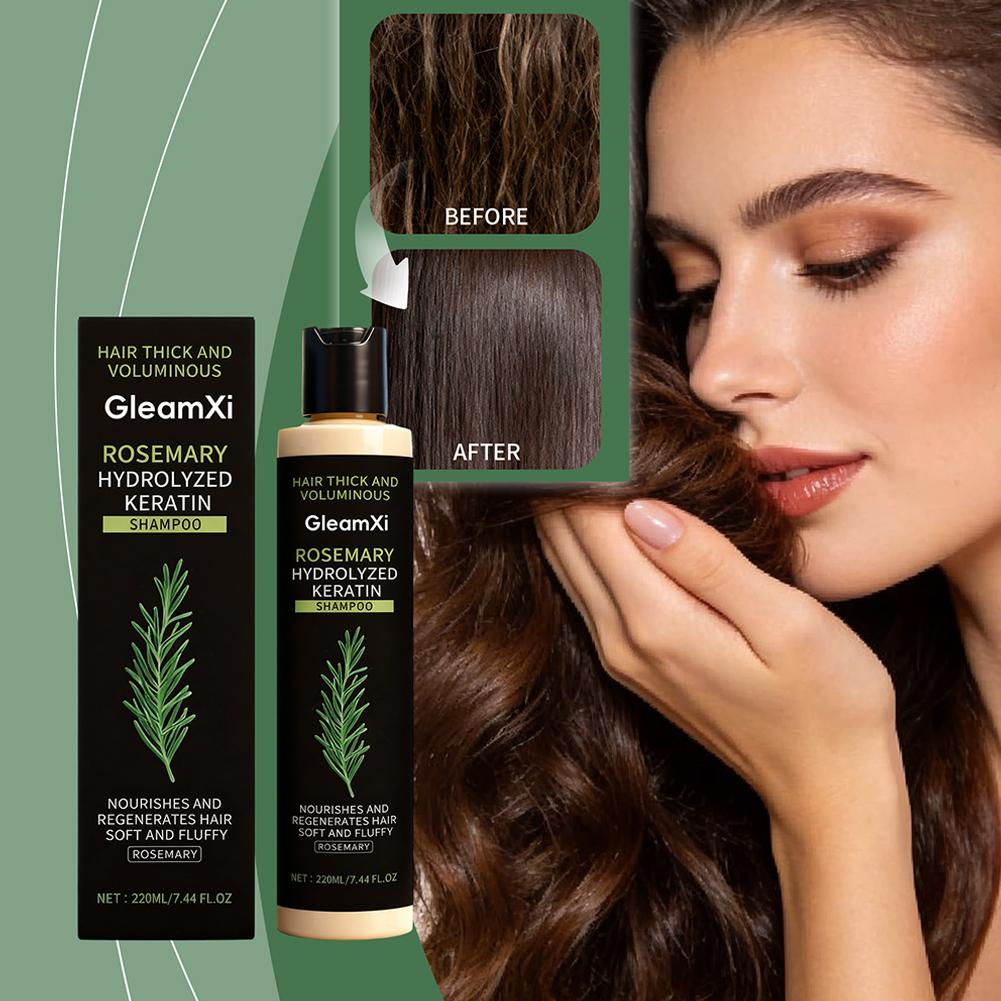 Shampoo al Rosmarino per Ispessimento & Volumizzazione Capelli Detergente Delicato per il Cuoio Capelluto Trattamento Nutriente Profondo per Capelli Lisci & Lucidi
