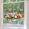 3D Tulip Flower Window Stickers Static Cling Waterproof Floral Decal Windows Decor For Home Bedroom Bathroom Glass Decoration