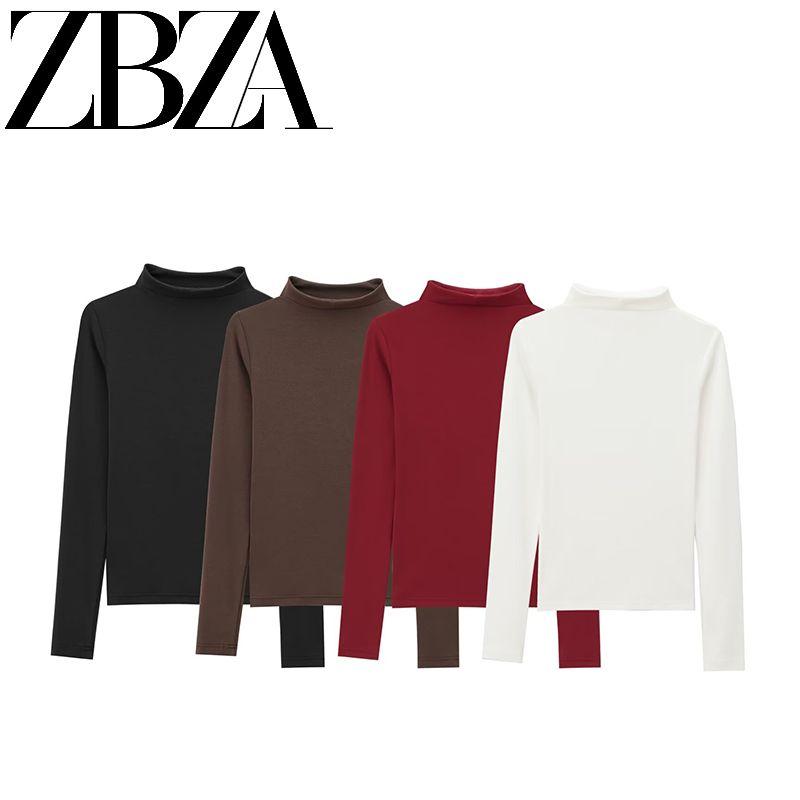 Zab Autumn New Women's Clothing Fashion Style French Style Design Fashion All-Match Turtleneck T-shirt 4174678
