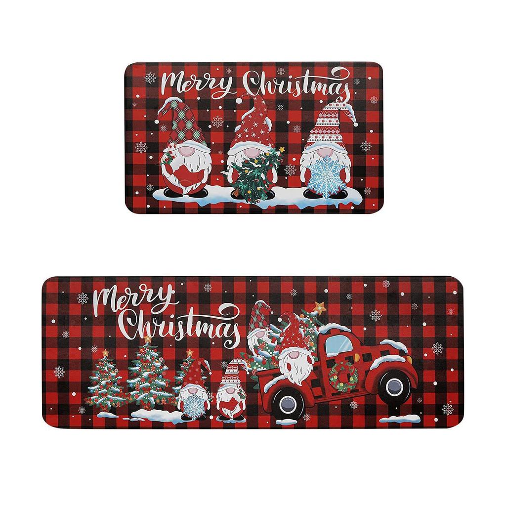 Cross-border Christmas Holiday Anti-Slip, Dirt-Resistant Kitchen Floor Mats – Long, Oil-Absorbing, Decorative Door Foot Mats
