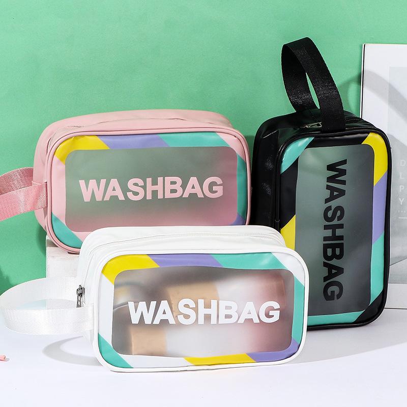 Large Capacity Waterproof PVC Travel Toiletry Bag - Transparent Cosmetic Storage Bag