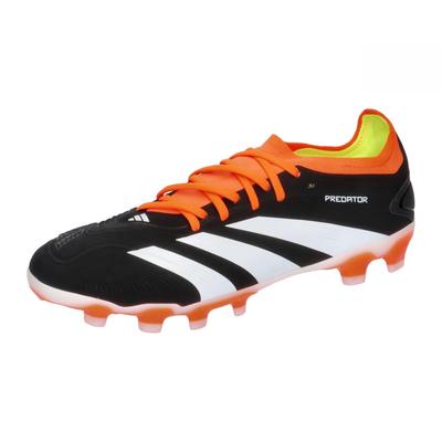 Adidas Predator 24 Pro Soccer Cleats for Dirt and Artificial Core Red Size Cm HG/AG Turf, MDK14, Black/Footwear White/Solar (IG7733), 26.0