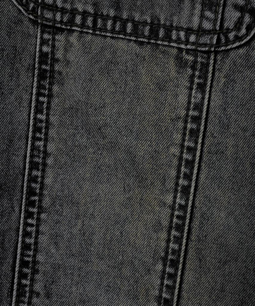 Dimiteulibeullaeg Fade-Washed Denim Trucker Half Shirt_Vintage Black
