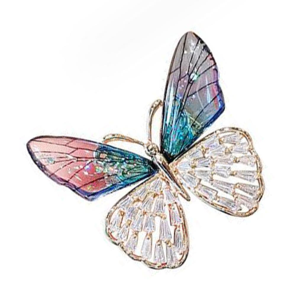 Dazzling Rose Butterfly Brooch Exquisite Butterfly Shaped Brooch Pin with Rhinestones for Women's Fashion Flair