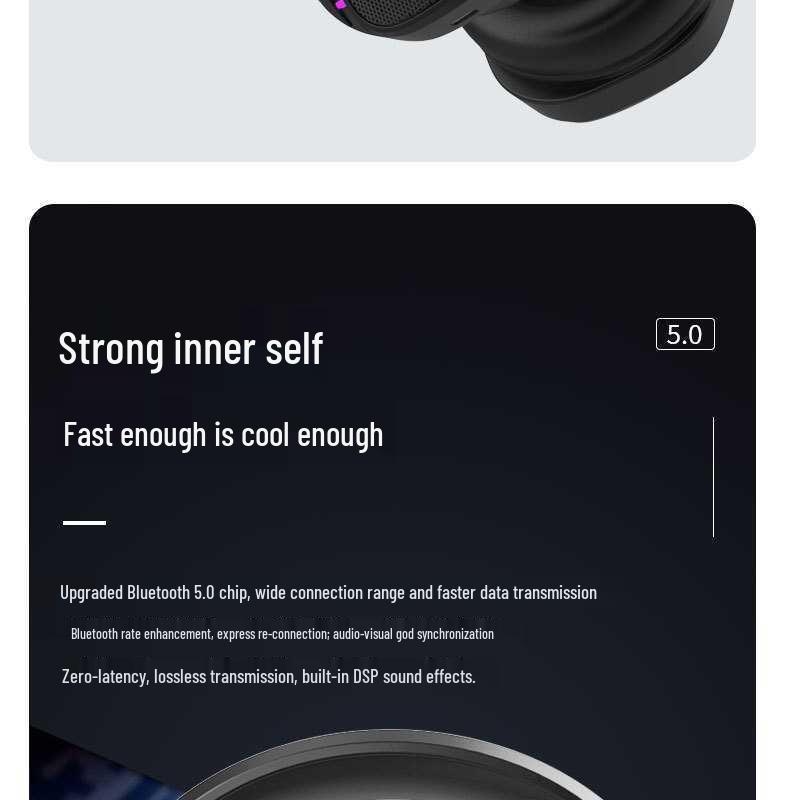 Cross-border Bluetooth Gaming Headset with Detachable Microphone, 2.4G Noise-Cancelling for PC and Phone