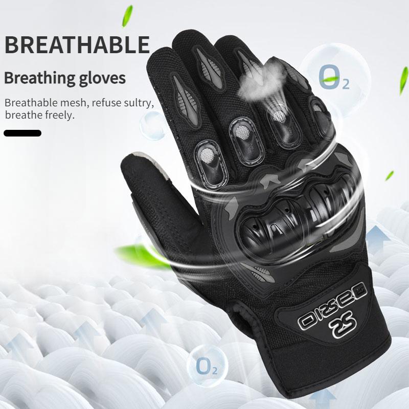 Non-slip Wear-resistant Motocross Racing Gloves Summer Breathable Full Finger Motorcycle Gloves Touch Screen Moto Biker Gloves