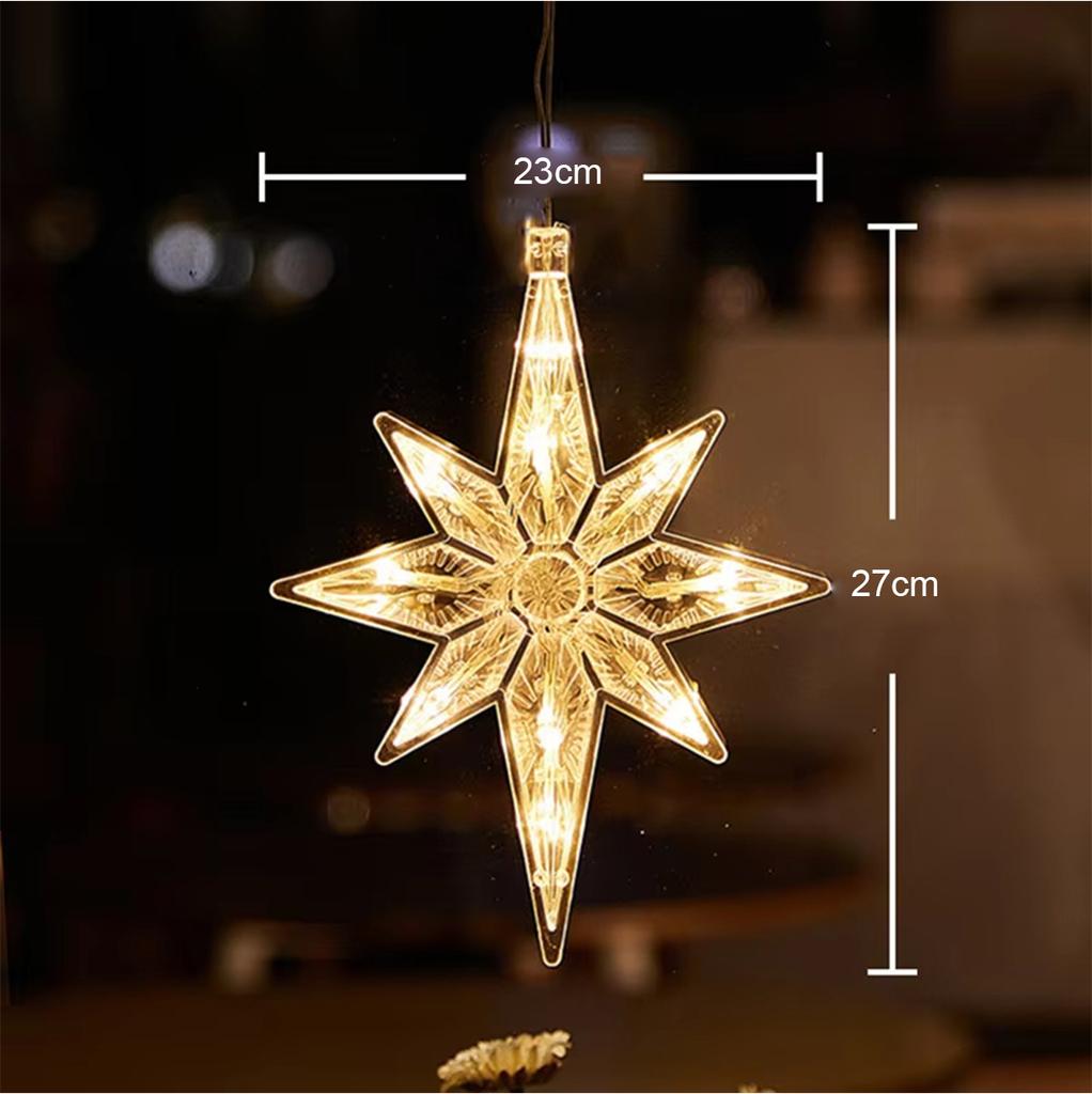 Led Christmas Window Lights Battery Powered Star Tree Light Tabl Warm White For Suction Cup Santa Claus Reindeer Gift Snowman