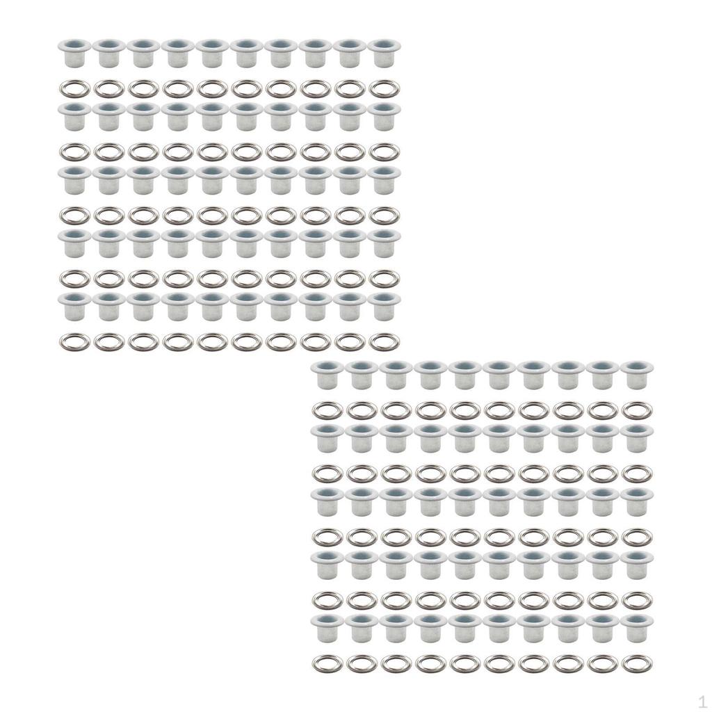 100 Pieces Grommets Metal Eyelets Round Shape Multifunction 5mm Tiny Grommet for Belt Clothing