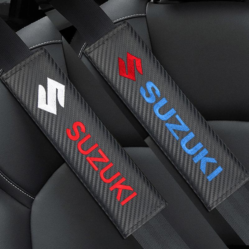 Car Accessories Carbon Fiber Seat Belt Shoulder Cover Breathable Protection Seat Belt For Suzuki Grand Vitara Swift Alto Jimny