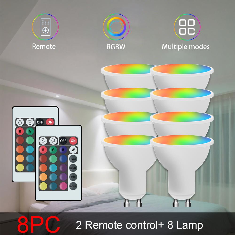 24-key remote control GU10 spotlight atmosphere light 16-color RGBLED multi-color bulb 85-265V home lighting dimmable