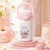 Water bottle summer stainless steel thermos cup simple small fresh children's straw cup portable double drinking cup