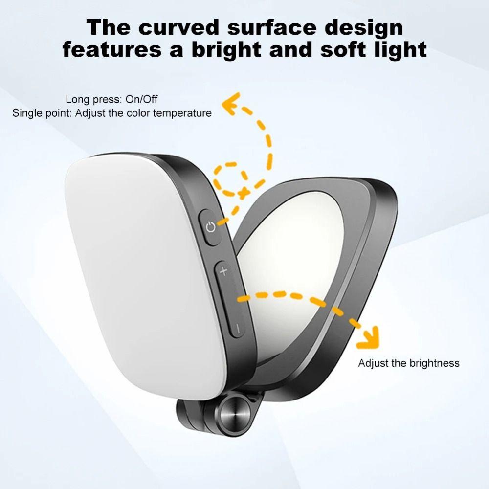 3 Color Mobile Phone Fill Light with Makeup Mirror Folding LED Phone Fill Light  Vlog