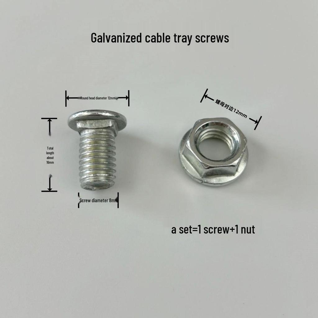 M8 Galvanized Flat Head Carriage Screw for Cable Tray and Trunking