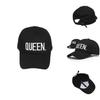 Premium Black Queen/king Baseball Cap With Hip Hop Letter Print For Couples