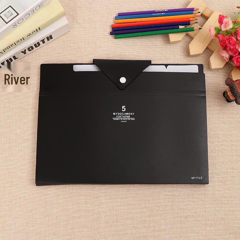 A4 Black & White Multi-Layer Accordion Folder - Office & Student Exam Paper Organizer A4