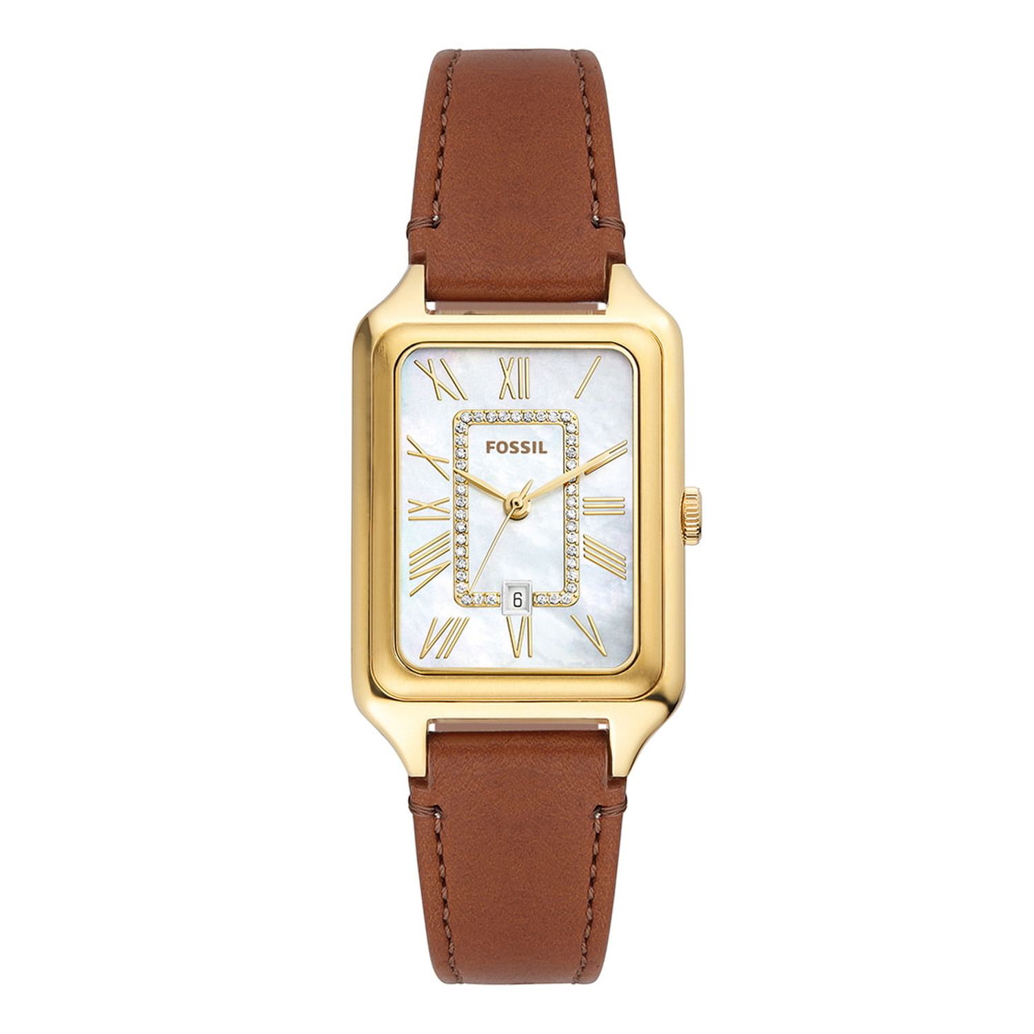 [Fossil] ES5307 (Raquel) Mother-of-Pearl Square Women s Leather Watch