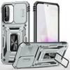 For Samsung Galaxy A36 5G/A56 5G Case Kickstand Slide Lens Lid PC+TPU Drop-Proof Phone Cover