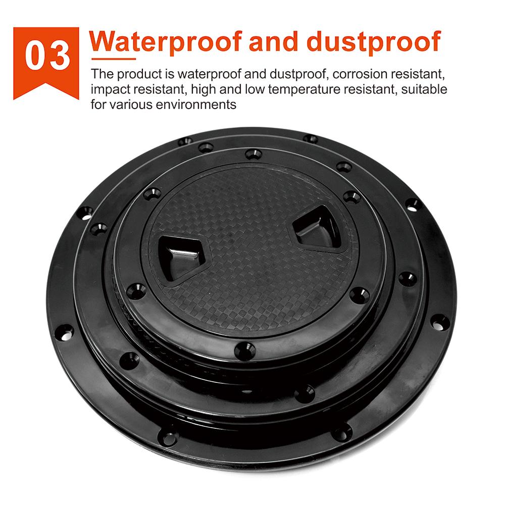 Non-slip 4/6/8 Inch Round Deck Cover Yacht Inspection Hole White Black Hatch Hand Hole Covers Inspection Work Cover Hatch
