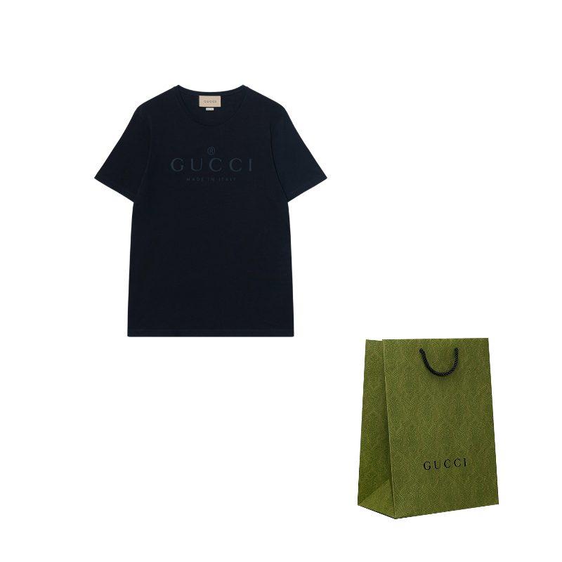 Gucci T Shirts Men's Black Crew Neck Moderate 441685-X3A80-1000