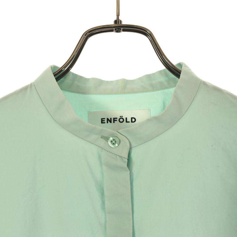 ENFOLD Made In Japan Long Sleeve Band Color Shirt 38 Green System Women Used