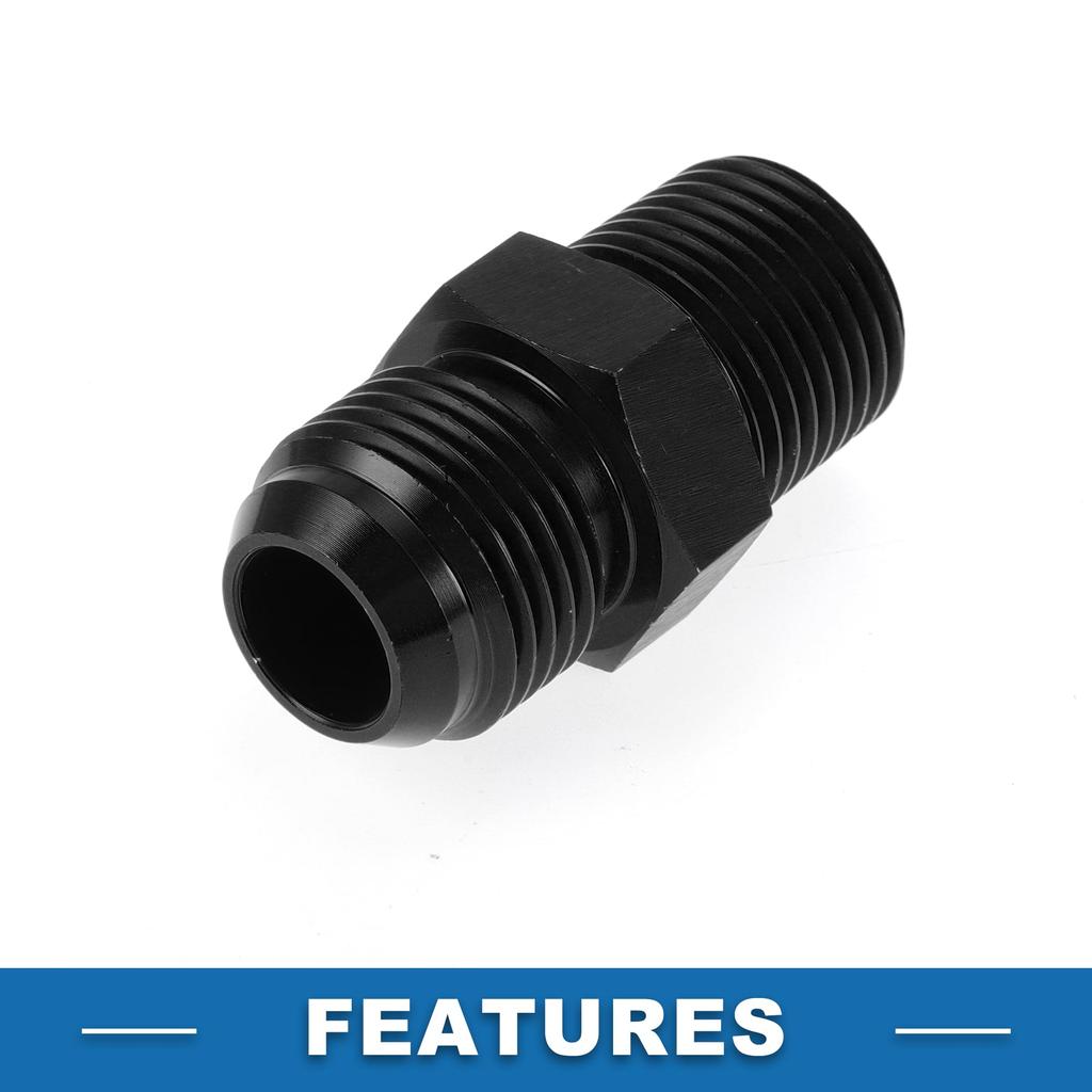 A ABSOPRO Female Flare Reducer Hose Fitting Adapter TF AN10 1/2 NPT Fuel Line Connector Aluminum Black
