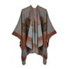 Women's cape shawl autumn and winter retro split fork warm imitation cashmere scarf cape