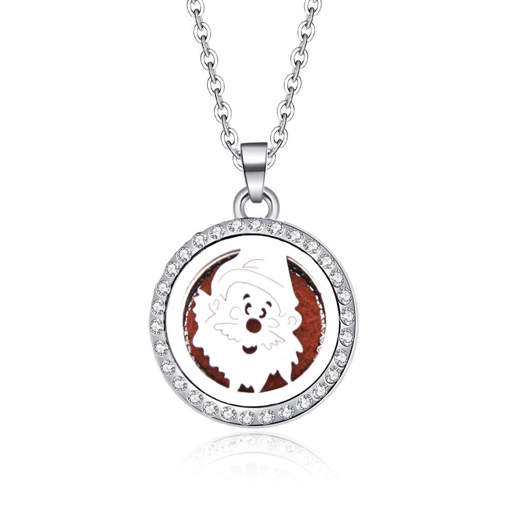 In-Stock Aromatherapy Hollow Diamond Pendant Necklace