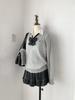 Japanese JK V-Neck Embroidered Sweater - Versatile, Long-Sleeve, College Style for Spring & Autumn
