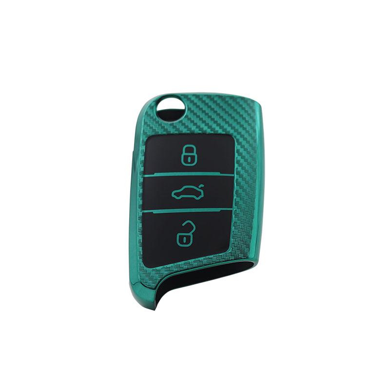 TPU Carbon Fiber Car Remote Key Cover Case Shell Key Fob for Polo Golf 7 MK7 Tiguan passat Octavia Kodiaq Karoq Ateca Leon Protector Holder