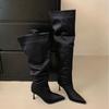 High Heel French Pointed Over Knee Boots Women's Boots 2025 New Spice Girls Pleated Pile Boots
