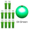 10pcs T5 LED Car Dash Dashboard Lights 74 73 286 Instrument Panel Lamp Speedometer Wedge Side Bulb Concave Lens Green White Blue